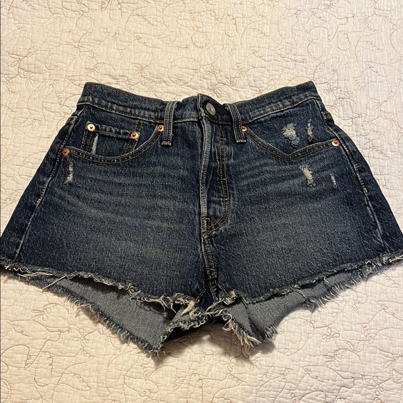 Levi's Dark Wash Blue Jean Shorts - Picture 1 of 10